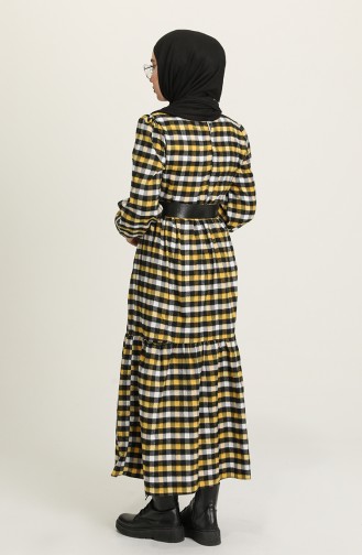 Gelb Hijab Kleider 4001-06