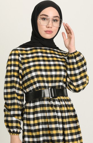 Gelb Hijab Kleider 4001-06