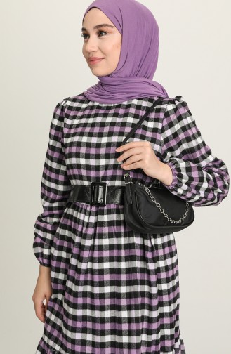 Lila Hijab Kleider 4001-07