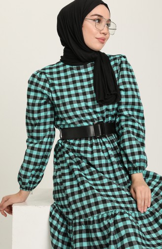 Mint Green Hijab Dress 4003-01