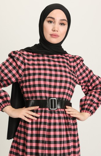 Beige-Rose Hijab Kleider 4003-02