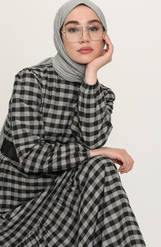 Grau Hijab Kleider 4003-06