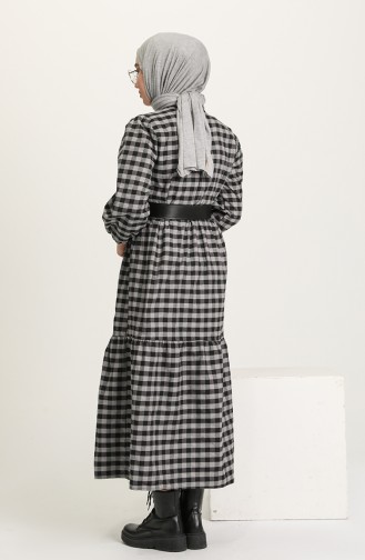 Gray Hijab Dress 4003-06