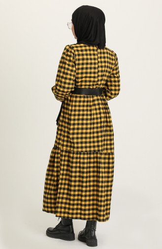 Mustard Hijab Dress 4003-07