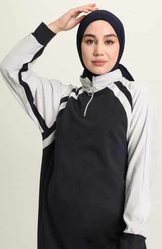 Navy Blue Hijab Dress 70-02