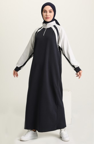 Fermuarlı Garnili Spor Elbise MK70-02 Lacivert