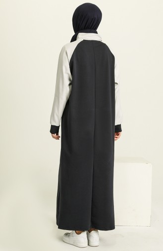 Navy Blue Hijab Dress 70-02
