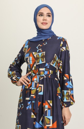 Dunkelblau Hijab Kleider 22K8487-01