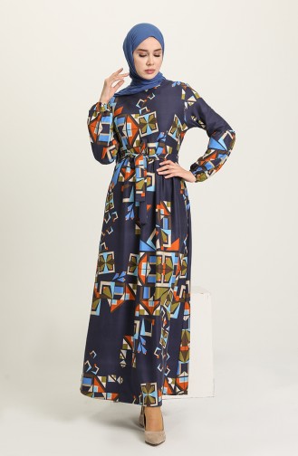 Robe Hijab Bleu Marine 22K8487-01