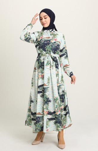 Cream Hijab Dress 211681-01