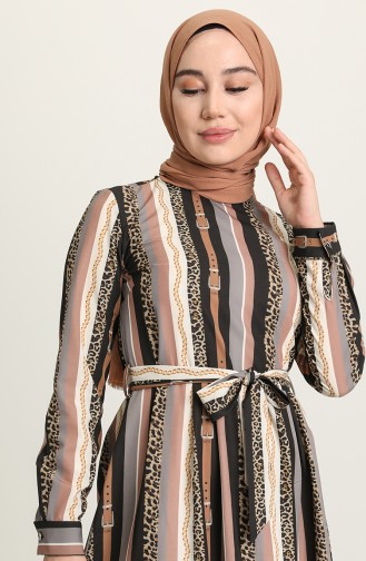 Schwarz Hijab Kleider 60267-01