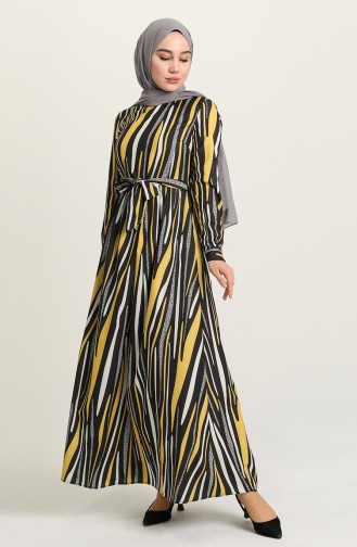 Yellow Hijab Dress 60268-02
