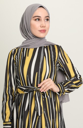 Gelb Hijab Kleider 60268-02