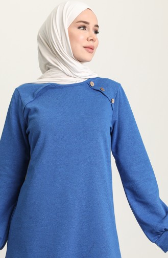 Düğme Detaylı Tunik 3066-17 Saks