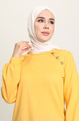 Düğme Detaylı Tunik 3066-19 Sarı