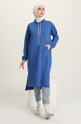 Yanları Yırtmaçlı Cepli Tunik 3234-15 Saks