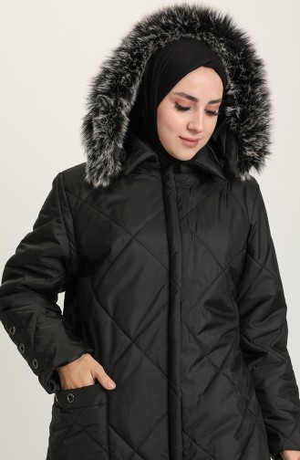 معطف طويل أسود 0437A-01