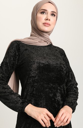 Black Hijab Dress 8902-01