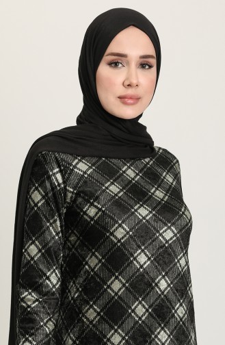 Grau Hijab Kleider 8901-01