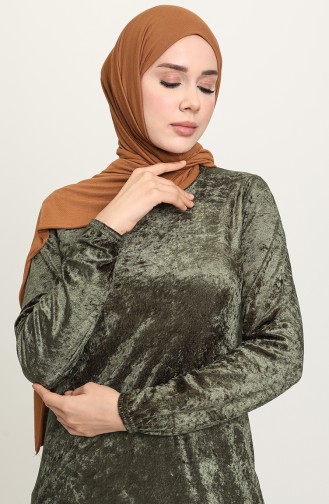 Khaki Hijab Dress 8902-03