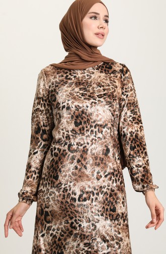 Brown Hijab Dress 8904-01