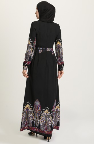 Schwarz Hijab Kleider 60199-05