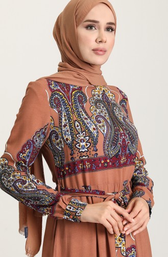 Tan Hijab Dress 60199-06