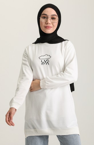 Sweatshirt Blanc 5381-04