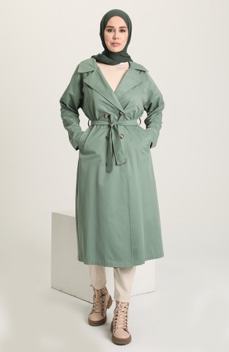 Green Trench Coats Models 2452-01