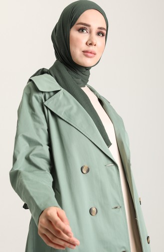 Green Trench Coats Models 2452-01