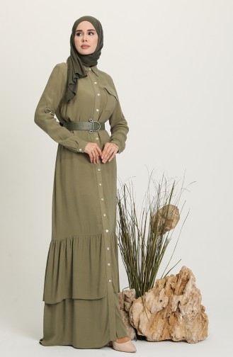 Khaki Hijab Kleider 61308-01