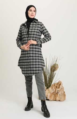 Plaid Tunic 2543-01 Black 2543-01