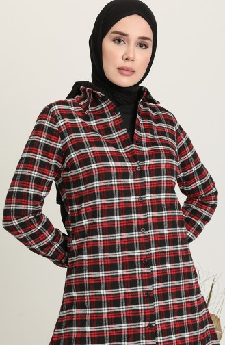 Ekose Tunik 2543-02 Kırmızı