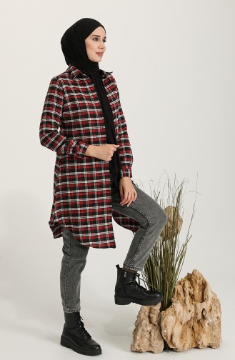 Plaid Tunic 2543-02 Red 2543-02