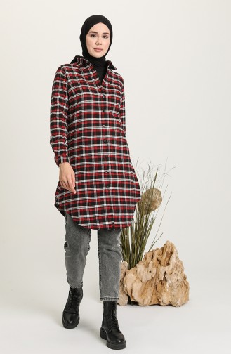 Plaid Tunic 2543-02 Red 2543-02