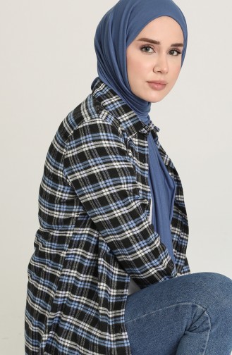 Ekose Tunik 2543-03 İndigo