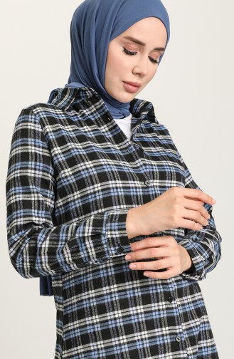 Ekose Tunik 2543-03 İndigo