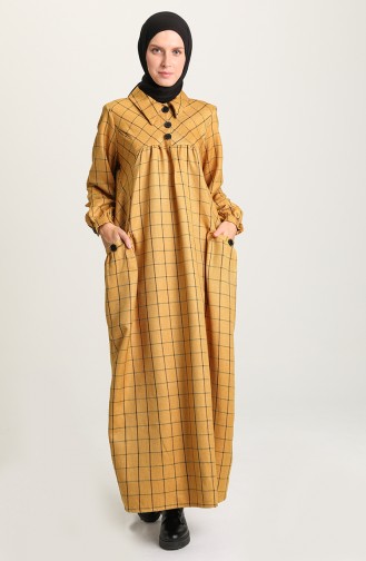 Mustard Hijab Dress 22K8494-04