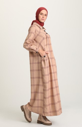 Beige Hijab Kleider 22K8494A-04