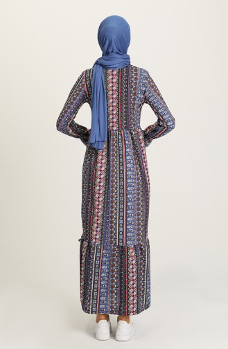 Indigo Hijab Dress 7022-01