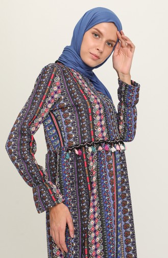 Indigo Hijab Dress 7022-01