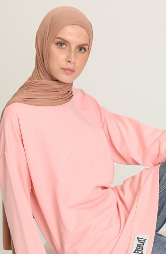 Düz Basic Tunik 2365-01 Pudra