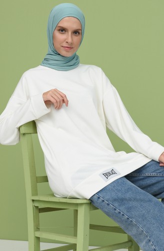 Düz Basic Tunik 2365-07 Ekru