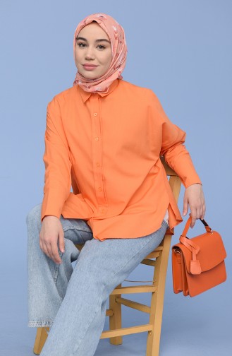 Orange Overhemdblouse 1007-02