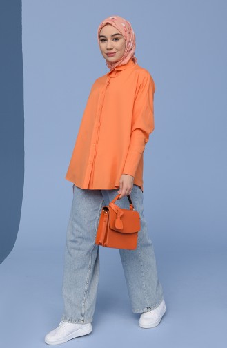 Orange Overhemdblouse 1007-02