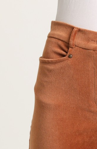 Kadife İspanyol Paça Pantolon 9K1905800-03 Kahverengi