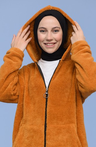 Welsoft Fermuarlı Sweat 7056-03 Hardal