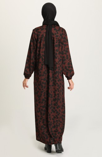 Robe Hijab Couleur brique 22K8504-01