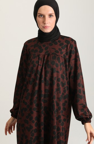 Ziegelrot Hijab Kleider 22K8504-01
