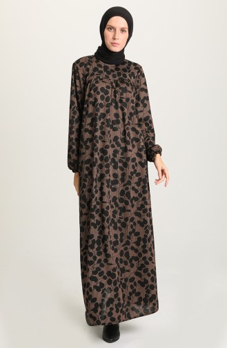 Beige Hijab Dress 22K8504-02